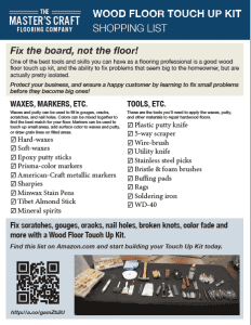 Wood Floor Touch Up Kit Guide