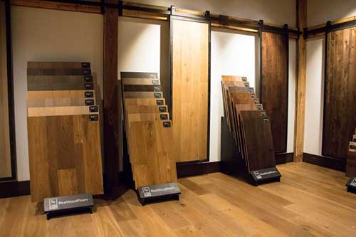 Displays for Longhouse Plank, Vintage Loft, and Ponderosa from Real Wood Floors.